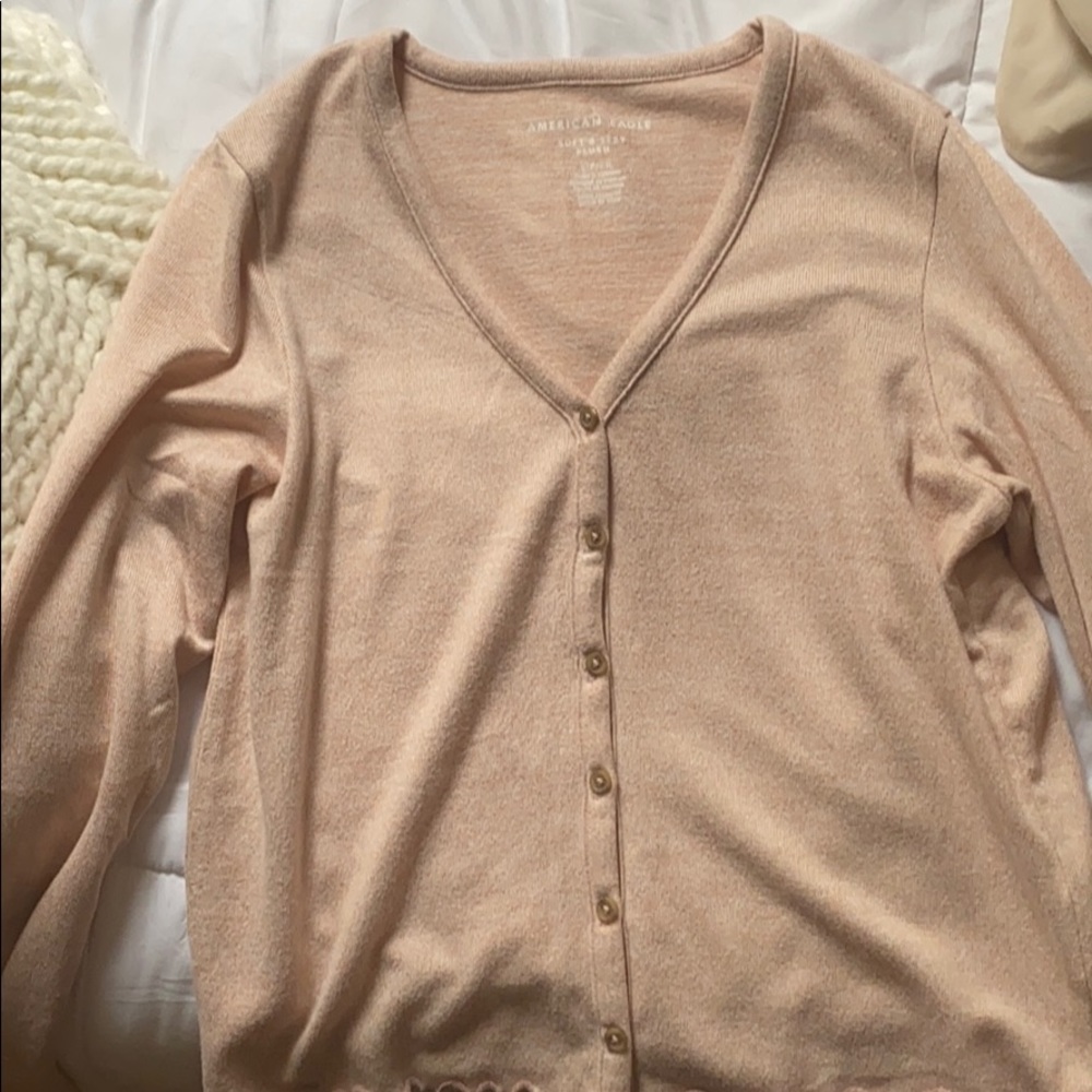 long sleeve super soft pink tee